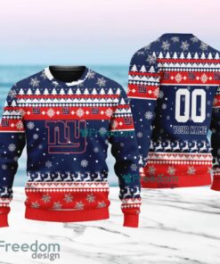 New York Giants Merry Christmas Ugly Sweater New Designs Gift For Fans Custom Name And Number