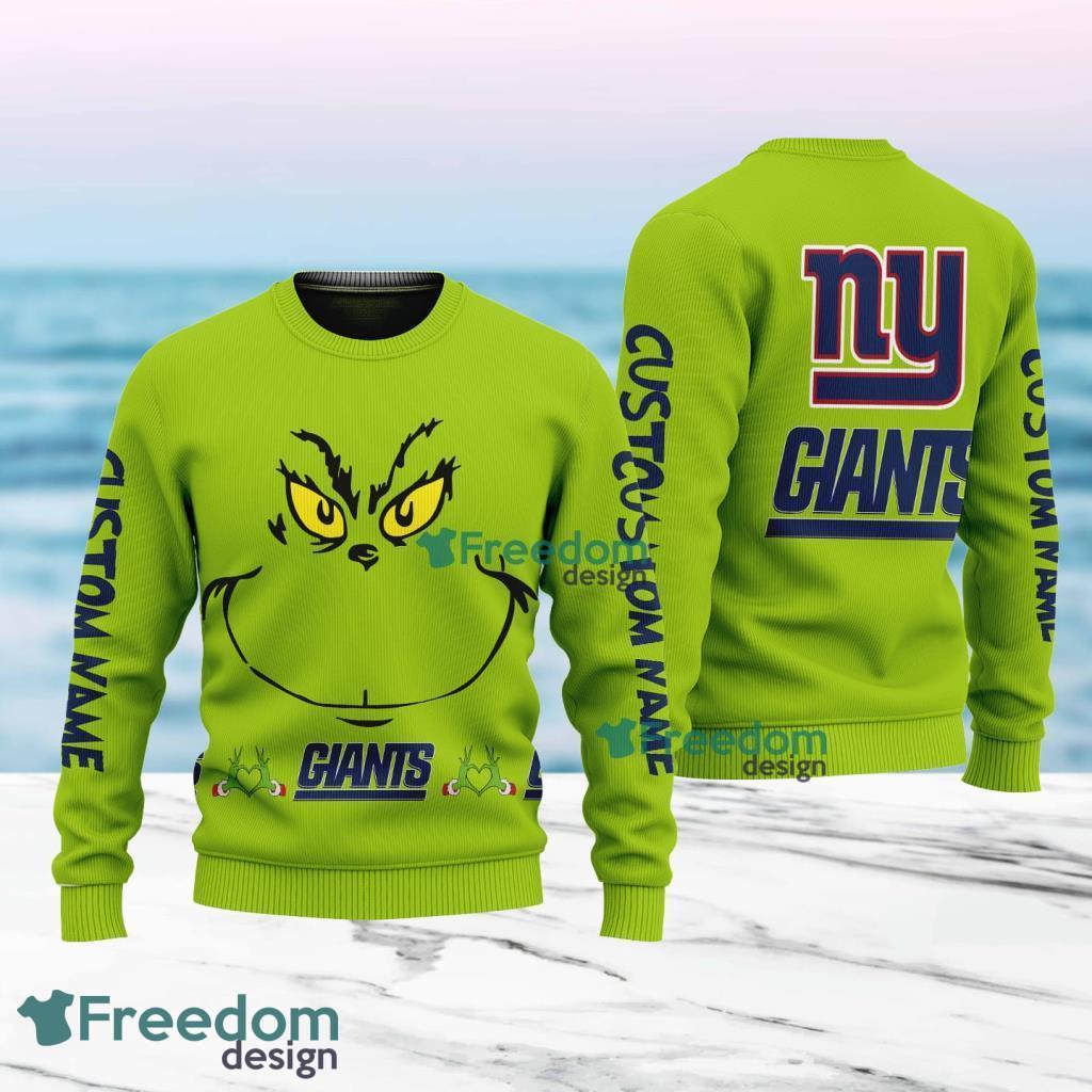 New York Giants NFL Ginch Face Funny Custom Name Ugly Sweater Merry Chistmas Gift For Fans image New York Giants NFL Ginch Face Funny Custom Name Ugly Sweater Merry Chistmas Gift For Fans Product Photo 1