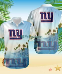 New York Giants Tropical Beach Blue Hawaiian Shirt