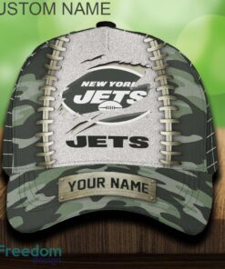 New York Jets 3D Hat And Cap Beach Design Camo Green For Fans Gift Custom Name