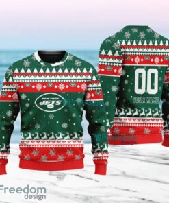 New York Jets Merry Christmas Ugly Sweater New Designs Gift For Fans Custom Name And Number