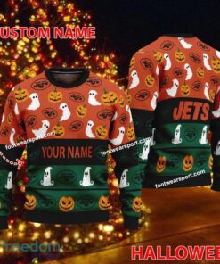 New York Jets Personalized Halloween Ugly Christmas Sweater AOP Gift For Men And Women