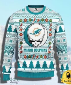 NFL Miami Dolphins Ugly Christmas Sweater The Intelligence Of The Skull Unisex Sweater Gift