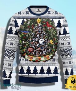 NFL New England Patriots Ugly Christmas Sweater Ball Pine Tree Christmas Unisex Sweater Gift