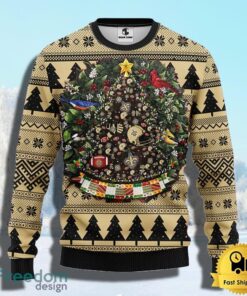 NFL New Orleans Saints Ugly Christmas Sweater Ball Pine Tree Christmas Unisex Sweater Gift