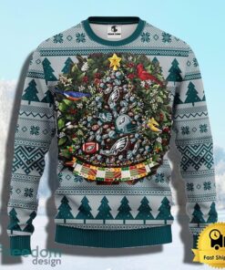NFL Philadelphia Eagles Ugly Christmas Sweater Ball Pine Tree Christmas Unisex Sweater Gift