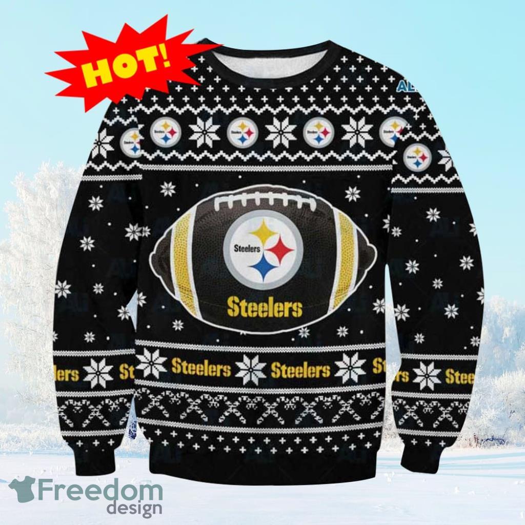 Nfl Pittsburgh Steelers Baseball Ugly Christmas Sweater Gift For Men And Women image Nfl Pittsburgh Steelers Baseball Ugly Christmas Sweater Gift For Men And Women Product Photo 1