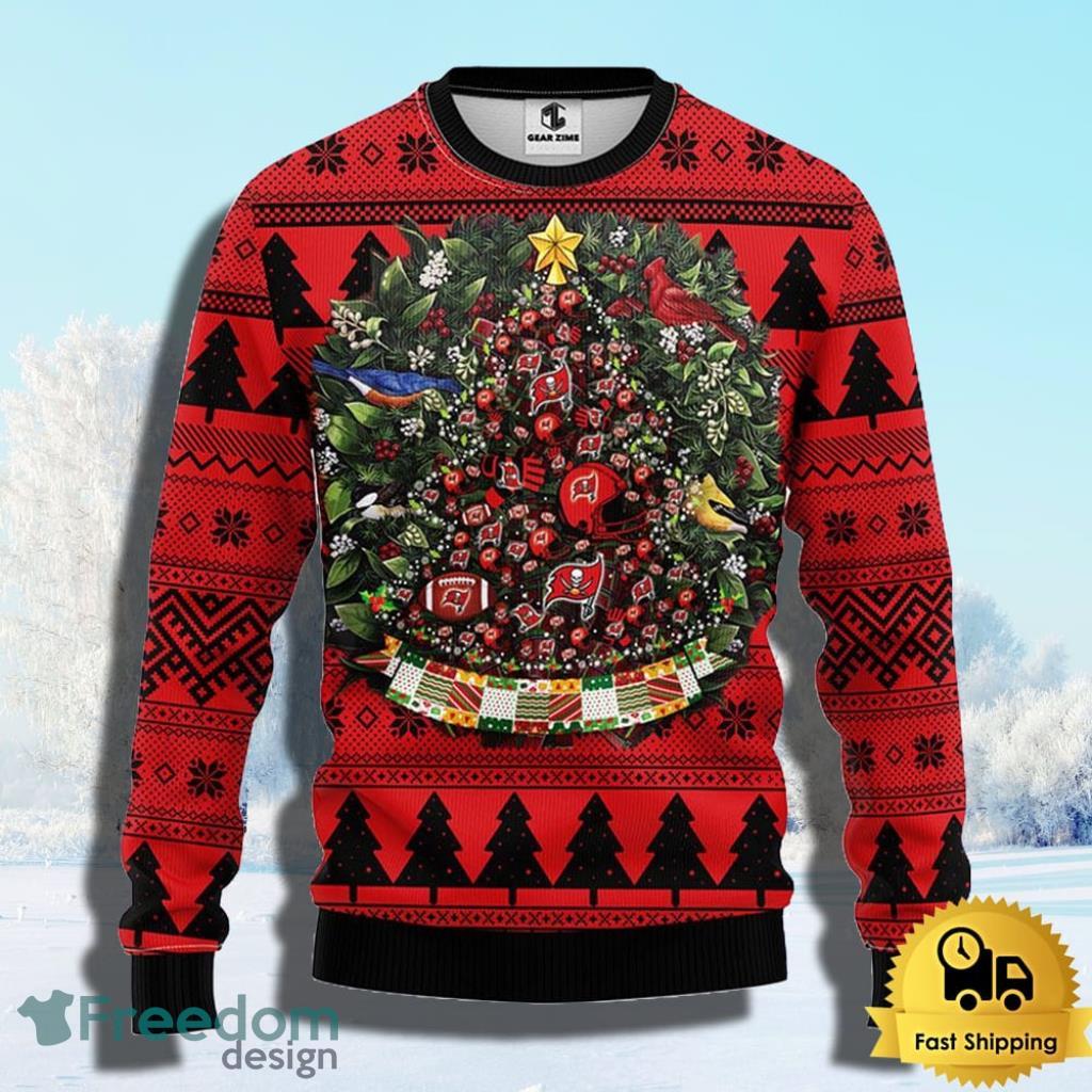 NFL Tampa Bay Buccaneers Ugly Christmas Sweater Ball Pine Tree Christmas Unisex Sweater Gift image NFL Tampa Bay Buccaneers Ugly Christmas Sweater Ball Pine Tree Christmas Unisex Sweater Gift Product Photo 1
