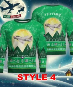 North American FJ-4 Fury FJ4 Aircraft Moonlight Multi Color Ugly Christmas Sweater Gift For Men And Women - North American FJ-4 Fury FJ4 Aircraft Moonlight Ugly Christmas Sweater_26