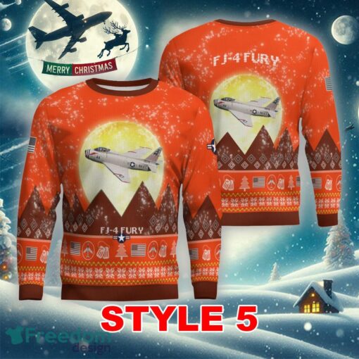 North American FJ-4 Fury FJ4 Aircraft Moonlight Multi Color Ugly Christmas Sweater Gift For Men And Women - North American FJ-4 Fury FJ4 Aircraft Moonlight Ugly Christmas Sweater_41