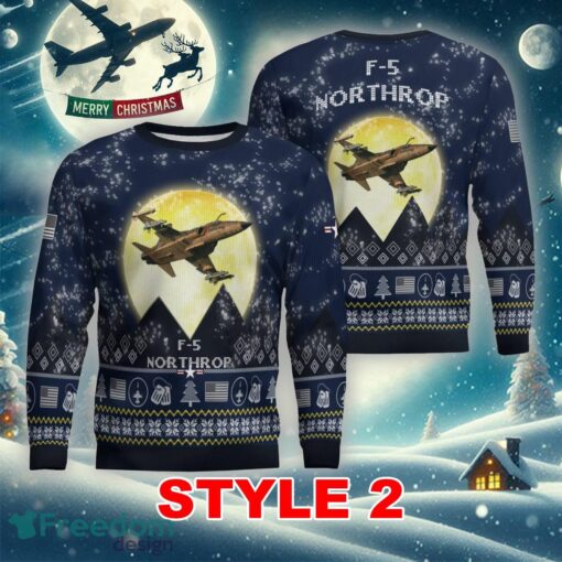 Northrop F-5 F5 Aircraft Moonlight Multi Color Ugly Christmas Sweater Gift Holidays - Northrop F-5 F5 Aircraft Moonlight Ugly Christmas Sweater_11