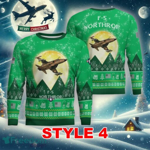 Northrop F-5 F5 Aircraft Moonlight Multi Color Ugly Christmas Sweater Gift Holidays - Northrop F-5 F5 Aircraft Moonlight Ugly Christmas Sweater_26