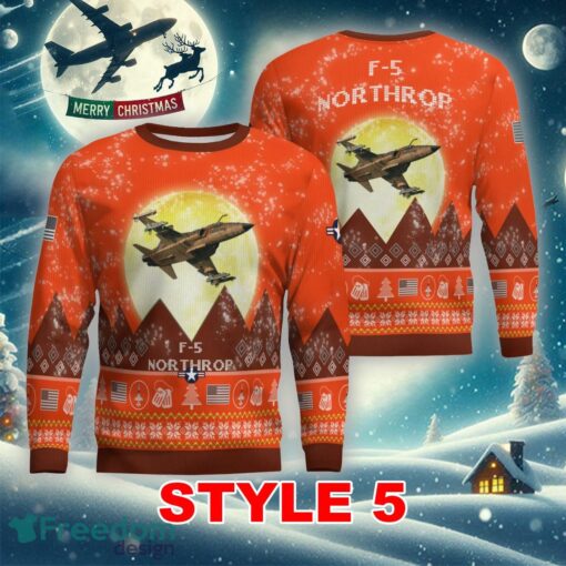 Northrop F-5 F5 Aircraft Moonlight Multi Color Ugly Christmas Sweater Gift Holidays - Northrop F-5 F5 Aircraft Moonlight Ugly Christmas Sweater_41