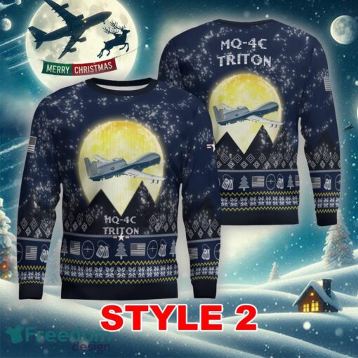 Northrop Grumman MQ-4C Triton MQ4C Aircraft Moonlight Multi Color Ugly Xmas Sweater Gift For Adult - Northrop Grumman MQ-4C Triton MQ4C Aircraft Moonlight Ugly Christmas Sweater_11