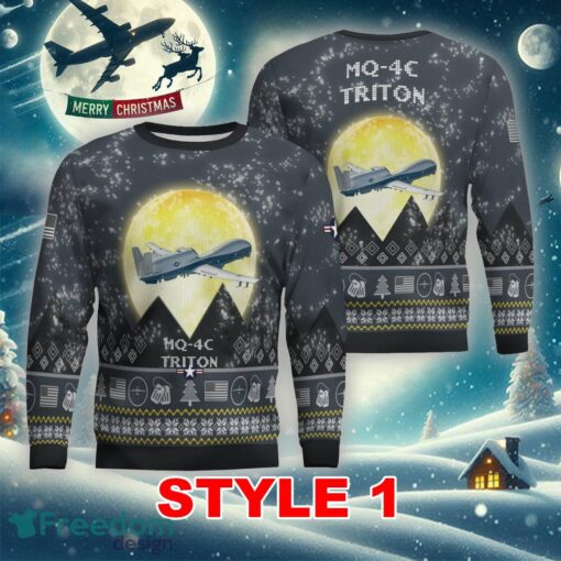 Northrop Grumman MQ-4C Triton MQ4C Aircraft Moonlight Multi Color Ugly Xmas Sweater Gift For Adult - Northrop Grumman MQ-4C Triton MQ4C Aircraft Moonlight Ugly Christmas Sweater_1