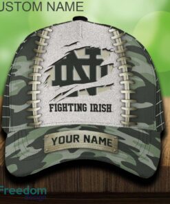 Notre Dame Fighting Irish 3D Hat And Cap Beach Design Camo Green For Fans Gift Custom Name