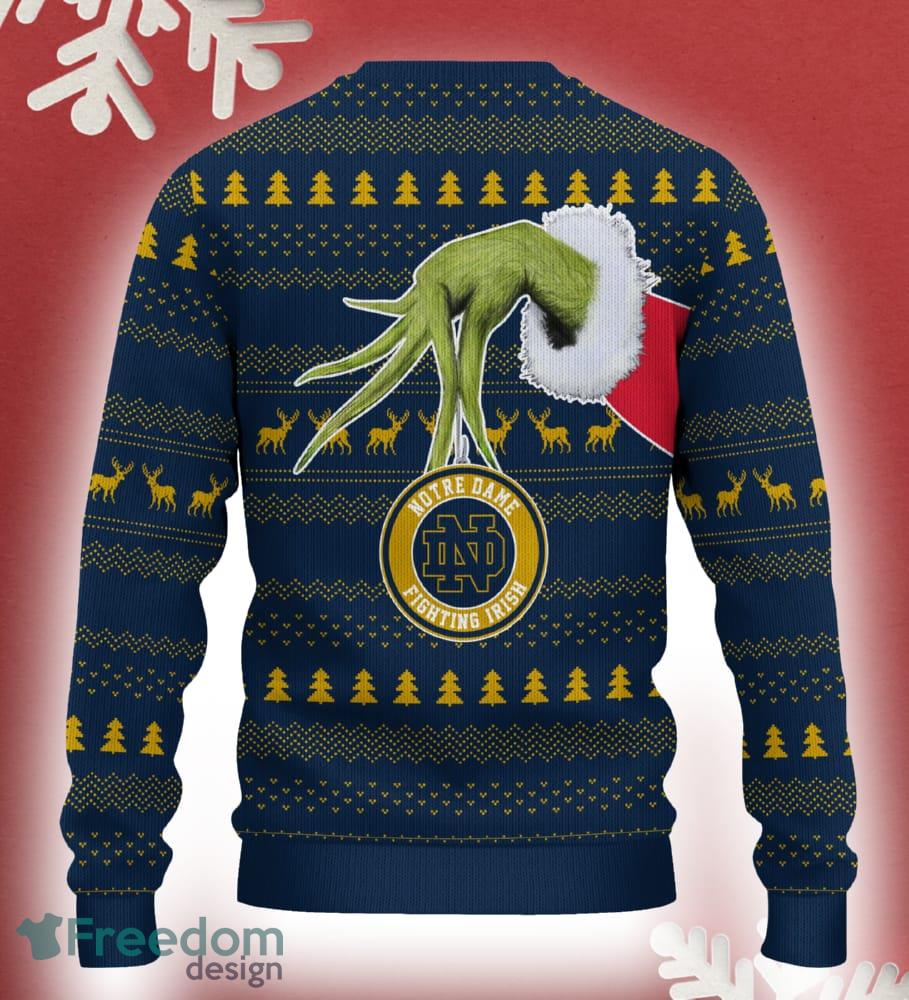 Notre Dame Fighting Irish Grinch Driving Funny 3D Ugly Christmas Sweater For Men Women image Notre Dame Fighting Irish Grinch Driving Funny 3D Ugly Christmas Sweater For Men Women - Notre Dame Fighting Irish Christmas Sweater Grinch Driving Photo 3