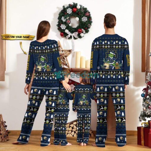 Notre Dame Fighting Irish Pajamas Sport Team Pajama Set Christmas Gift For Family Custom Name Unique Gift Product Photo 2