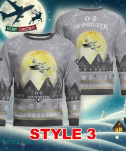 O-2 Skymaster O2 Aircraft Moonlight Multi Color Knitted Christmas Sweater AOP Gift For Men And Women - O-2 Skymaster O2 Aircraft Moonlight Ugly Christmas Sweater_17