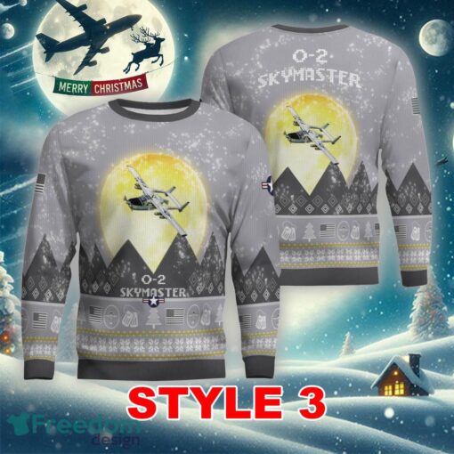 O-2 Skymaster O2 Aircraft Moonlight Multi Color Knitted Christmas Sweater AOP Gift For Men And Women - O-2 Skymaster O2 Aircraft Moonlight Ugly Christmas Sweater_17