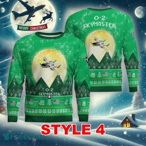 O-2 Skymaster O2 Aircraft Moonlight Multi Color Knitted Christmas Sweater AOP Gift For Men And Women - O-2 Skymaster O2 Aircraft Moonlight Ugly Christmas Sweater_21