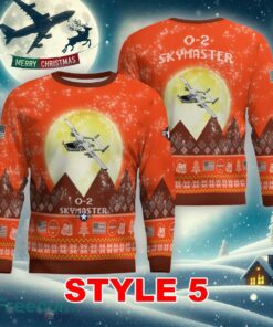 O-2 Skymaster O2 Aircraft Moonlight Multi Color Knitted Christmas Sweater AOP Gift For Men And Women - O-2 Skymaster O2 Aircraft Moonlight Ugly Christmas Sweater_33