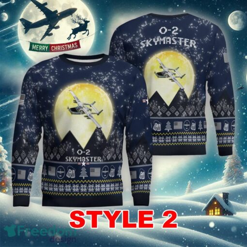 O-2 Skymaster O2 Aircraft Moonlight Multi Color Knitted Christmas Sweater AOP Gift For Men And Women - O-2 Skymaster O2 Aircraft Moonlight Ugly Christmas Sweater_9