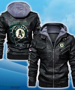 Oakland Athletics Leather Jacket Black And Brown Color For Men And Women Gift Fans All OVer Print Gift Fans