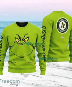 Oakland Athletics MLB Ginch Face Funny Custom Name Ugly Sweater Merry Chistmas Gift For Fans