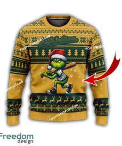 Oakland Athletics Player Grinch Knitted Christmas Sweater AOP Gift Holidays - Oakland AthleticsMulti Grinch Ugly Christmas Sweater Gift Adult Photo 1