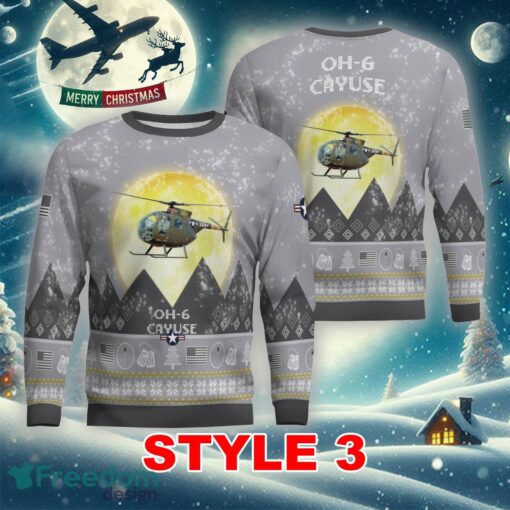 OH-6 Cayuse OH6 Aircraft Moonlight Multi Color Ugly Christmas Sweater Gift Holidays - OH-6 Cayuse OH6 Aircraft Moonlight Ugly Christmas Sweater_9