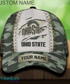 Ohio State Buckeyes 3D Hat And Cap Beach Design Camo Green For Fans Gift Custom Name