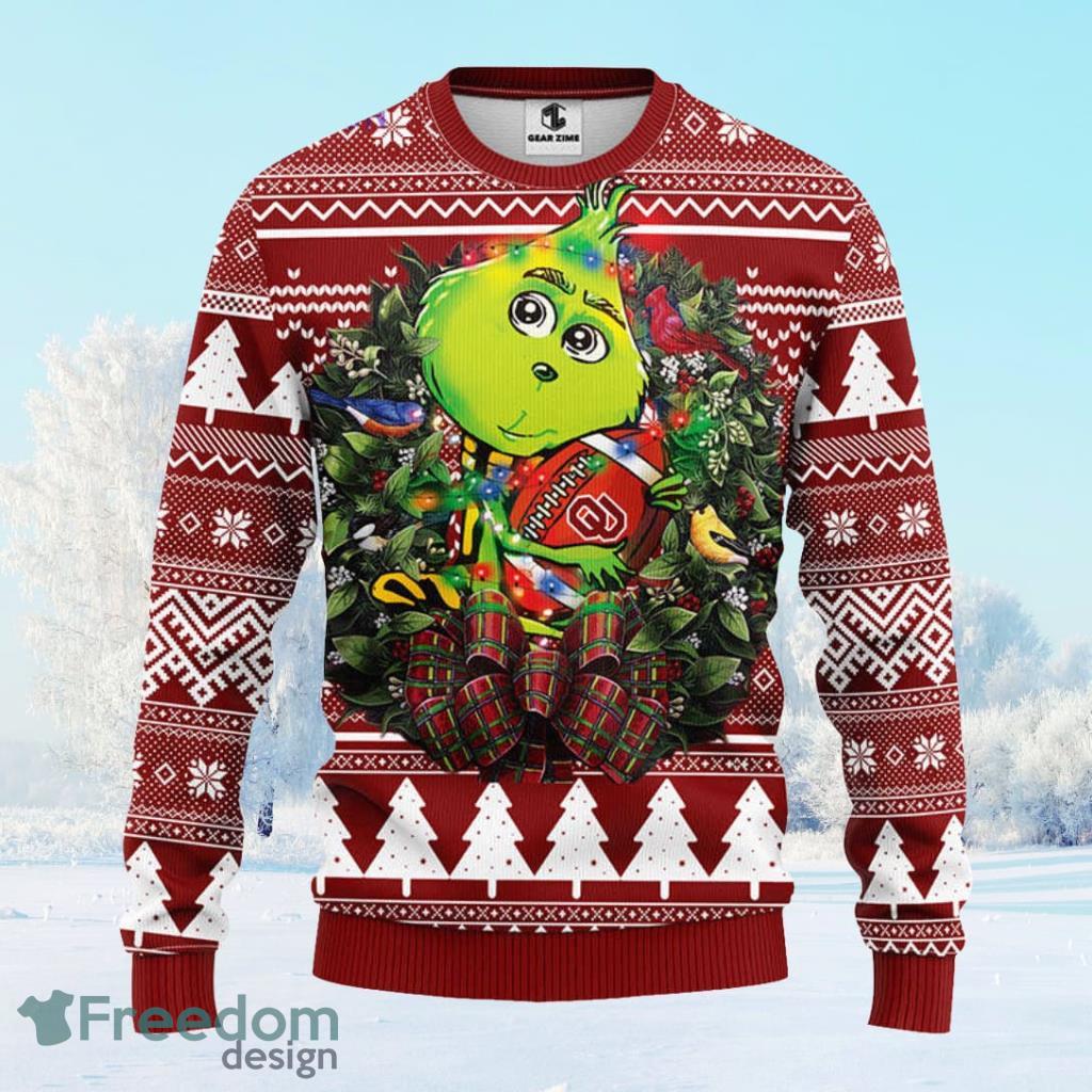 Oklahoma Sooners Grinch Hug Christmas Ugly Sweater Gift For Men And Women Product Photo 1