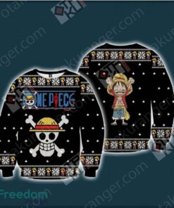One Piece Luffy 3D Christmas Ugly Sweater 3D