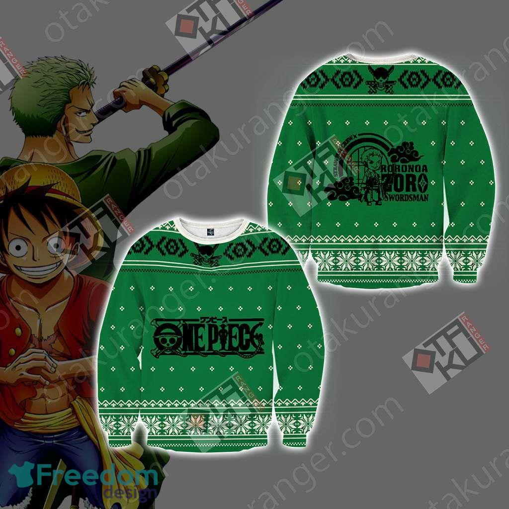 One Piece Zoro Christmas Style New Unisex 3D Christmas Ugly Sweater 3D image One Piece Zoro Christmas Style New Unisex 3D Christmas Ugly Sweater 3D Product Photo 1