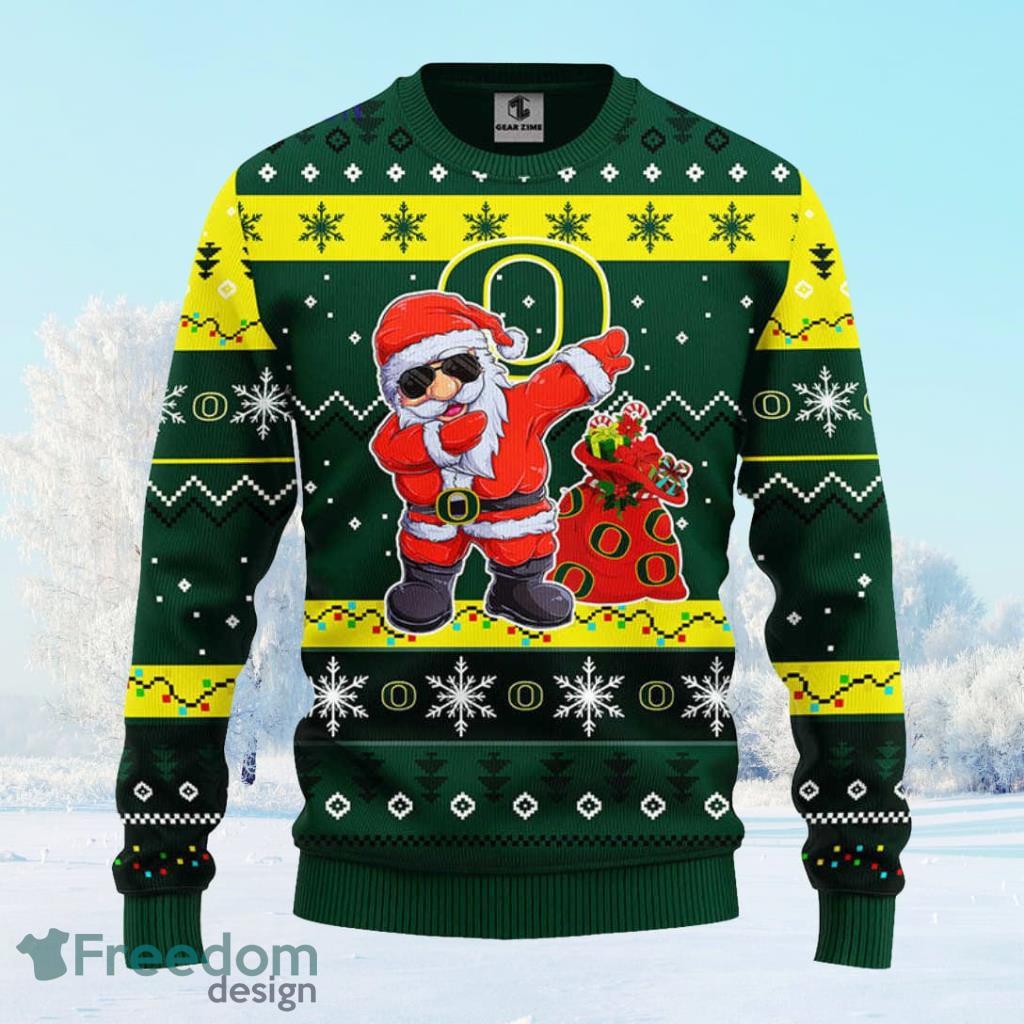 Oregon Ducks Dabbing Santa Claus Christmas Ugly Sweater Gift For Men And Women image Oregon Ducks Dabbing Santa Claus Christmas Ugly Sweater Gift For Men And Women Product Photo 1