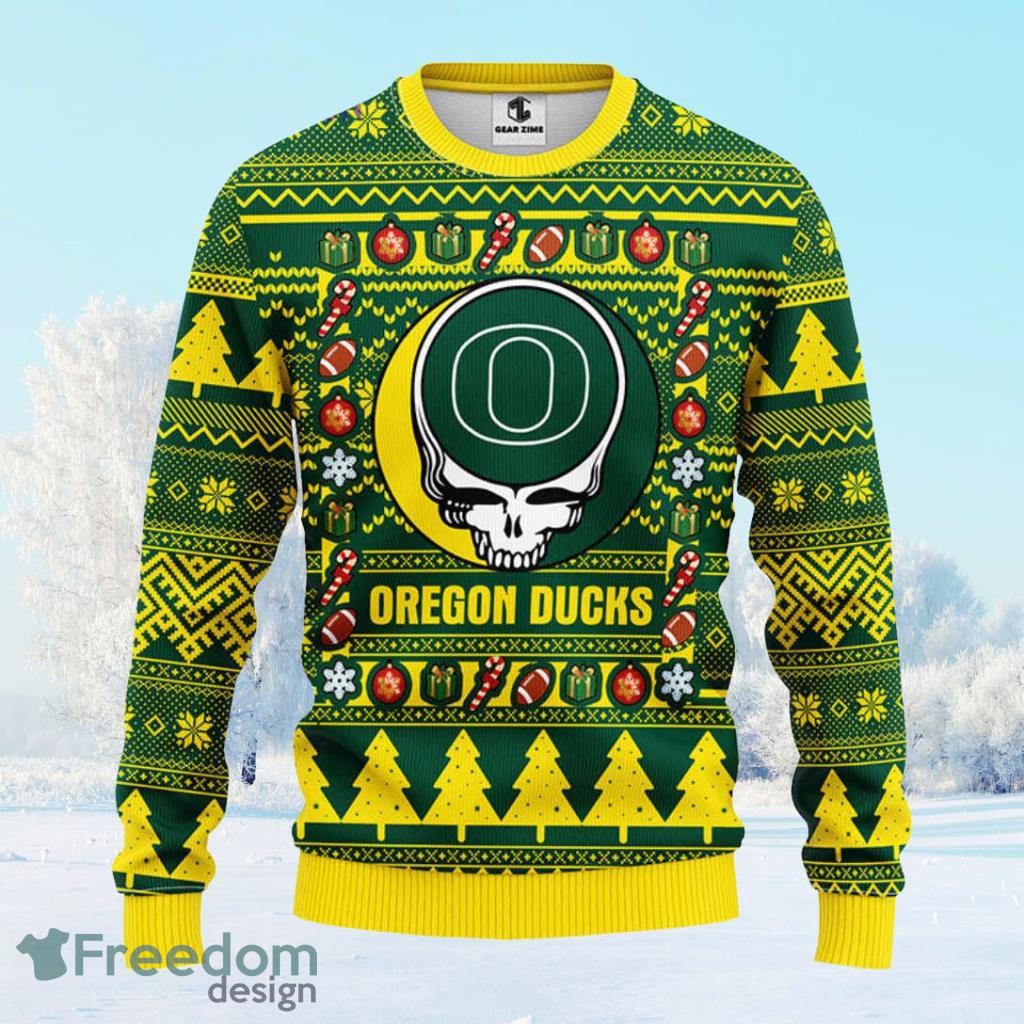 Oregon Ducks Grateful Dead Ugly Christmas Fleece Sweater Gift For Men And Women image Oregon Ducks Grateful Dead Ugly Christmas Fleece Sweater Gift For Men And Women Product Photo 1