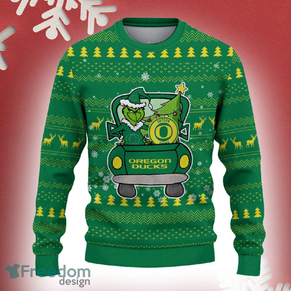 Oregon Ducks Grinch Driving Funny 3D Ugly Christmas Sweater For Men Women image Oregon Ducks Grinch Driving Funny 3D Ugly Christmas Sweater For Men Women - Oregon Ducks Christmas Sweater Grinch Driving Photo 2