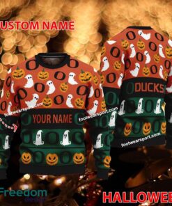 Oregon Ducks Personalized Halloween Knitted Christmas Sweater For Fans