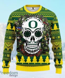 Oregon Ducks Skull Flower Ugly Christmas Ugly Sweater Gift For Men And Women
