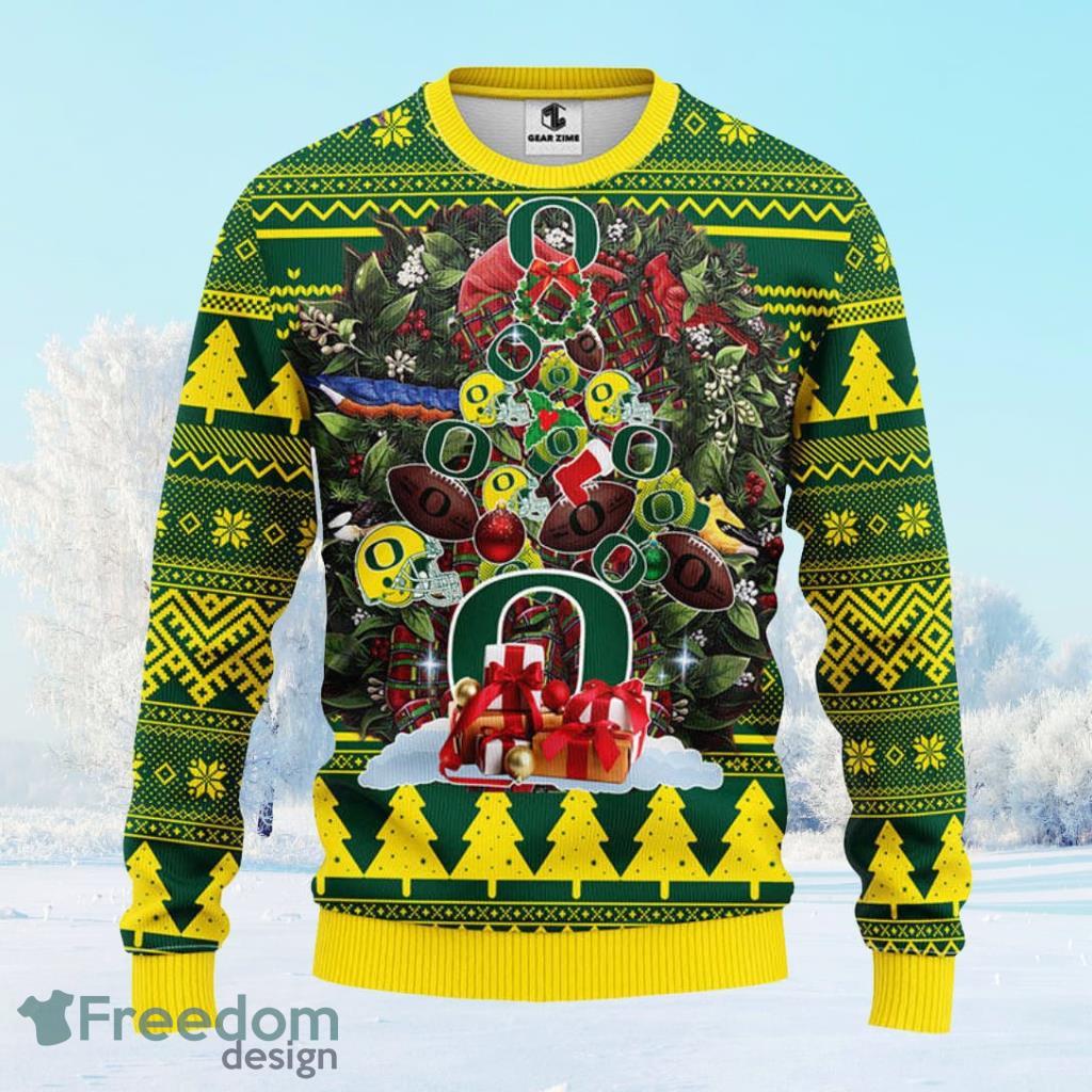 Oregon Ducks Tree Ugly Christmas Fleece Sweater Gift For Men And Women image Oregon Ducks Tree Ugly Christmas Fleece Sweater Gift For Men And Women Product Photo 1