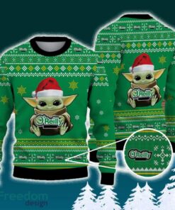 O’reilly Auto Parts Baby Yoda Santa Hat Funny Brands Logo 3D Sweater For Men Women Fans Gift Christmas