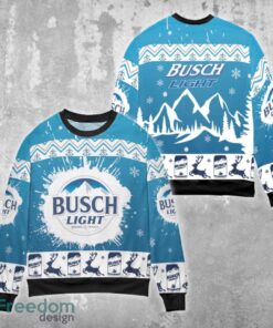 Original Busch Light Ice Deer Blue Christmas Ugly Sweater 3D