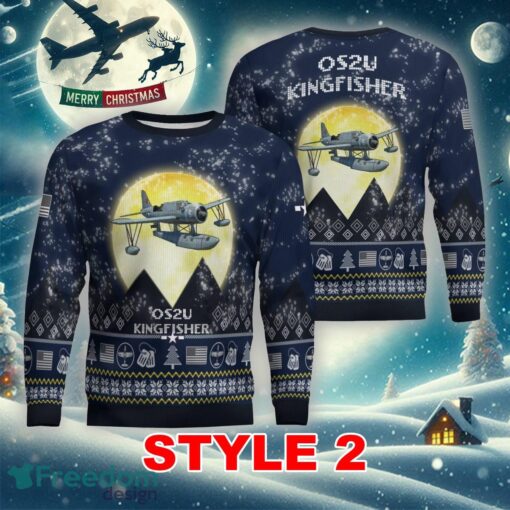 OS2U Kingfisher Aircraft Moonlight Multi Color Ugly Xmas Sweater Gift For Men And Women - OS2U Kingfisher Aircraft Moonlight Ugly Christmas Sweater_11