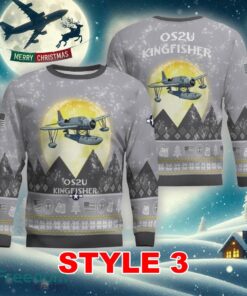 OS2U Kingfisher Aircraft Moonlight Multi Color Ugly Xmas Sweater Gift For Men And Women - OS2U Kingfisher Aircraft Moonlight Ugly Christmas Sweater_21