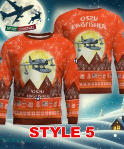 OS2U Kingfisher Aircraft Moonlight Multi Color Ugly Xmas Sweater Gift For Men And Women - OS2U Kingfisher Aircraft Moonlight Ugly Christmas Sweater_41