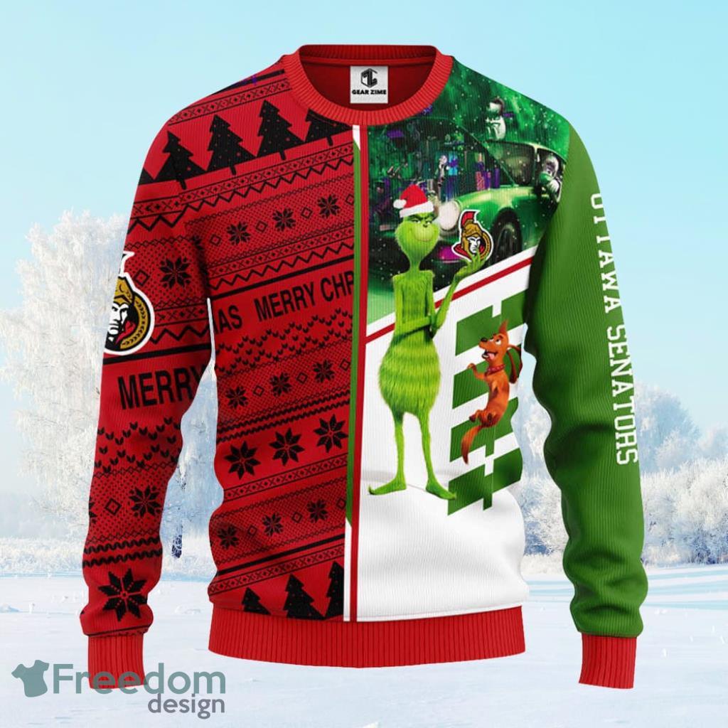 Ottawa Senators Grinch & Scooby doo Christmas Ugly Sweater Gift For Men And Women Product Photo 1