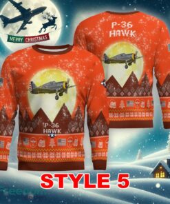 P-36 Hawk P36 Aircraft Moonlight Multi Color Ugly Xmas Sweater Gift Holidays - P-36 Hawk P36 Aircraft Moonlight Ugly Christmas Sweater_41