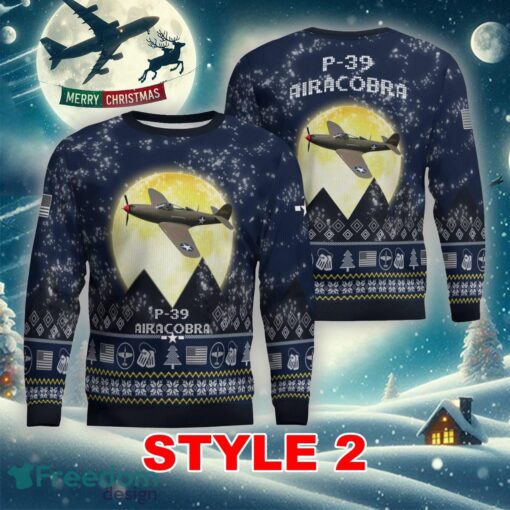 P-39 Airacobra P39 Aircraft Moonlight Multi Color Ugly Christmas Sweater Gift For Men And Women - P-39 Airacobra P39 Aircraft Moonlight Ugly Christmas Sweater_11