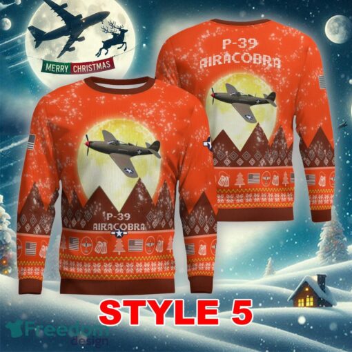 P-39 Airacobra P39 Aircraft Moonlight Multi Color Ugly Christmas Sweater Gift For Men And Women - P-39 Airacobra P39 Aircraft Moonlight Ugly Christmas Sweater_41